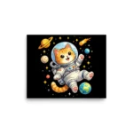 Astronaut Cat Space Poster – Cute Galaxy Cat Wall Art Print for Cat Lovers