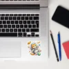 Astronaut cat kiss-cut vinyl sticker featuring cute orange tabby in spacesuit