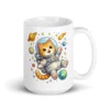 Astronaut Cat White Glossy Mug | Cute Space Cat Coffee Mug for Cat Lovers