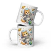 Astronaut Cat White Glossy Mug | Cute Space Cat Coffee Mug for Cat Lovers