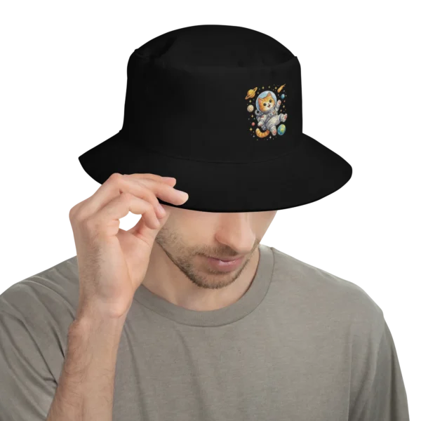 Astronaut Cat Embroidered Bucket Hat | Cute Space Cat Sun Hat for Cat Lovers