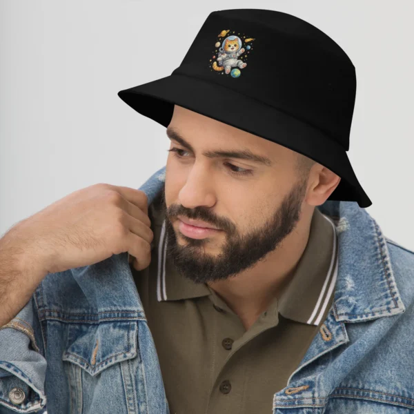 Astronaut Cat Embroidered Bucket Hat | Cute Space Cat Sun Hat for Cat Lovers