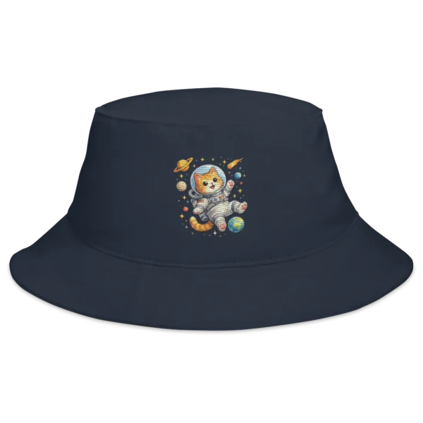 Astronaut Cat Embroidered Bucket Hat | Cute Space Cat Sun Hat for Cat Lovers