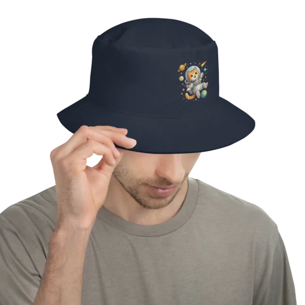 Astronaut Cat Embroidered Bucket Hat | Cute Space Cat Sun Hat for Cat Lovers