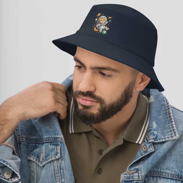 Astronaut Cat Embroidered Bucket Hat | Cute Space Cat Sun Hat for Cat Lovers