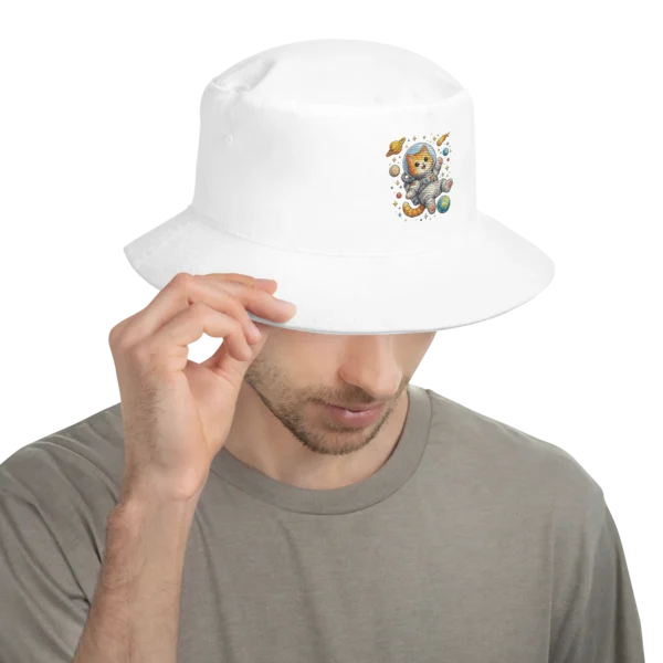 Astronaut Cat Embroidered Bucket Hat | Cute Space Cat Sun Hat for Cat Lovers