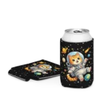 Astronaut Cat Can Cooler – Cute Space Cat Drink Koozie for Cat Lovers
