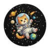 Astronaut Cat Round Mouse Pad – Cute Space Cat Desk Accessory for Cat Lovers
