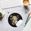 Astronaut Cat Round Mouse Pad – Cute Space Cat Desk Accessory for Cat Lovers