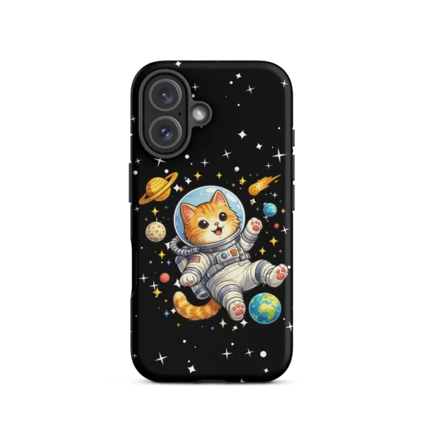 Astronaut Cat iPhone Tough Case – Cute Space Cat Phone Case for Cat Lovers