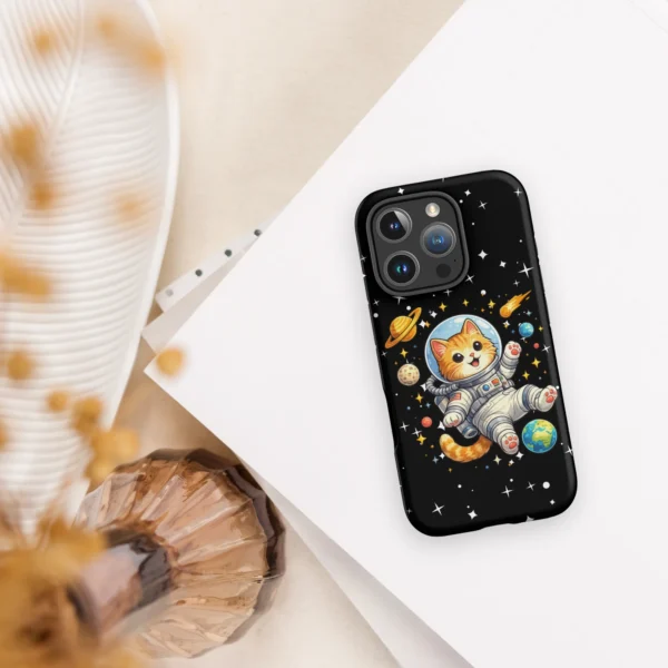 Astronaut Cat iPhone Tough Case – Cute Space Cat Phone Case for Cat Lovers