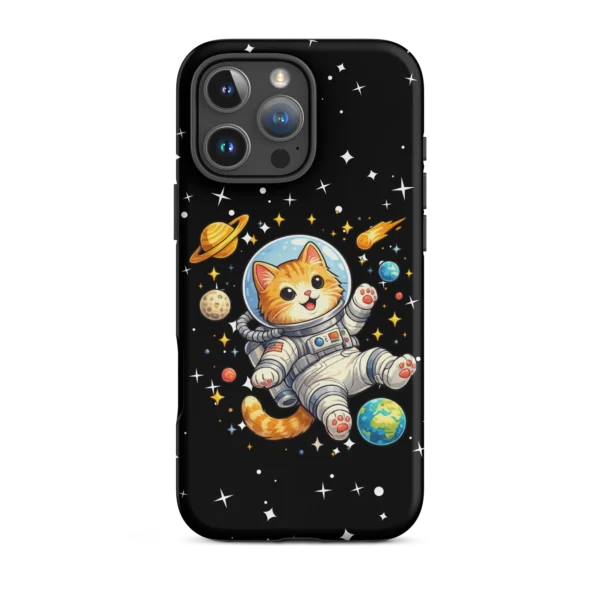 Astronaut Cat iPhone Tough Case – Cute Space Cat Phone Case for Cat Lovers