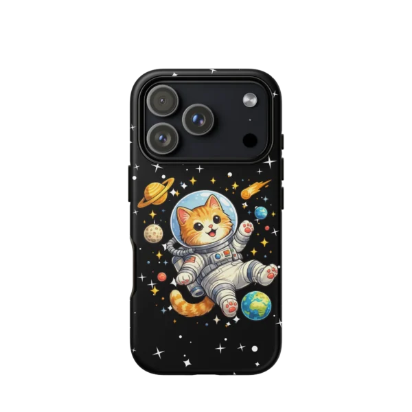 Astronaut Cat iPhone Tough Case – Cute Space Cat Phone Case for Cat Lovers