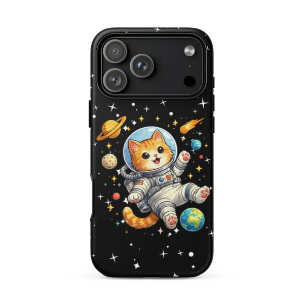 Astronaut Cat iPhone Tough Case – Cute Space Cat Phone Case for Cat Lovers