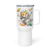 Astronaut Cat Travel Mug – Cute Space Cat Tumbler with Handle for Cat Lovers