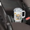 Astronaut Cat Travel Mug – Cute Space Cat Tumbler with Handle for Cat Lovers