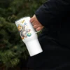 Astronaut Cat Travel Mug – Cute Space Cat Tumbler with Handle for Cat Lovers