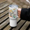Astronaut Cat Travel Mug – Cute Space Cat Tumbler with Handle for Cat Lovers