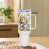 Astronaut Cat Travel Mug – Cute Space Cat Tumbler with Handle for Cat Lovers