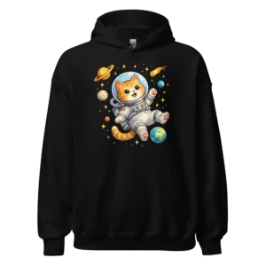 Astronaut Cat Hoodie – Cute Space Cat Sweatshirt for Cat Lovers