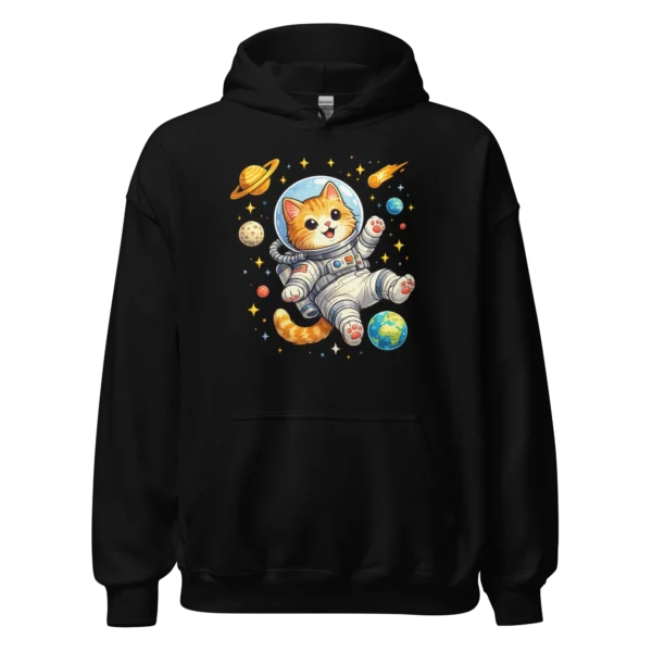Astronaut Cat Hoodie – Cute Space Cat Sweatshirt for Cat Lovers