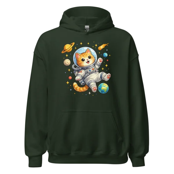 Astronaut Cat Hoodie – Cute Space Cat Sweatshirt for Cat Lovers