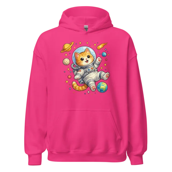 Astronaut Cat Hoodie – Cute Space Cat Sweatshirt for Cat Lovers