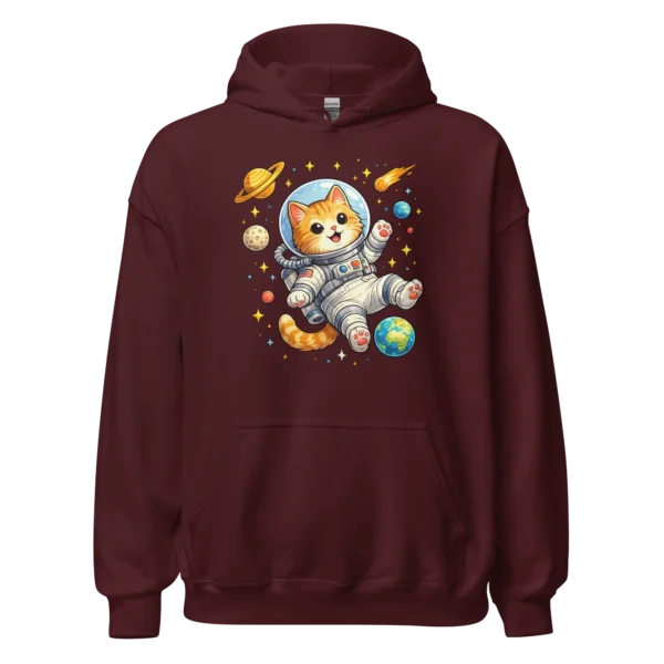 Astronaut Cat Hoodie – Cute Space Cat Sweatshirt for Cat Lovers