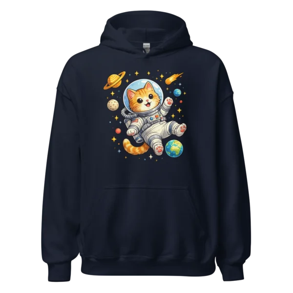 Astronaut Cat Hoodie – Cute Space Cat Sweatshirt for Cat Lovers