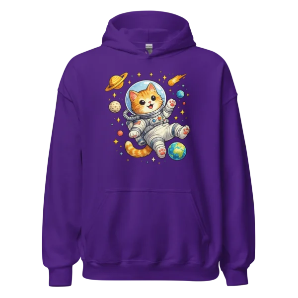 Astronaut Cat Hoodie – Cute Space Cat Sweatshirt for Cat Lovers