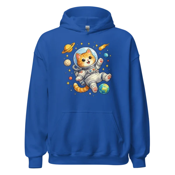 Astronaut Cat Hoodie – Cute Space Cat Sweatshirt for Cat Lovers