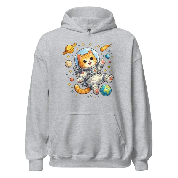 Astronaut Cat Hoodie – Cute Space Cat Sweatshirt for Cat Lovers