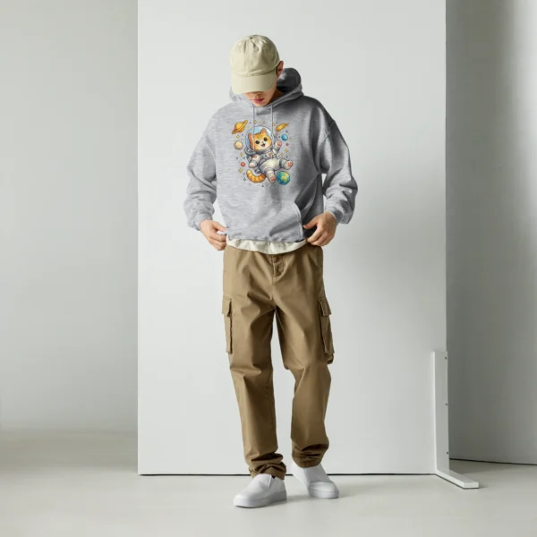 Astronaut Cat Hoodie – Cute Space Cat Sweatshirt for Cat Lovers