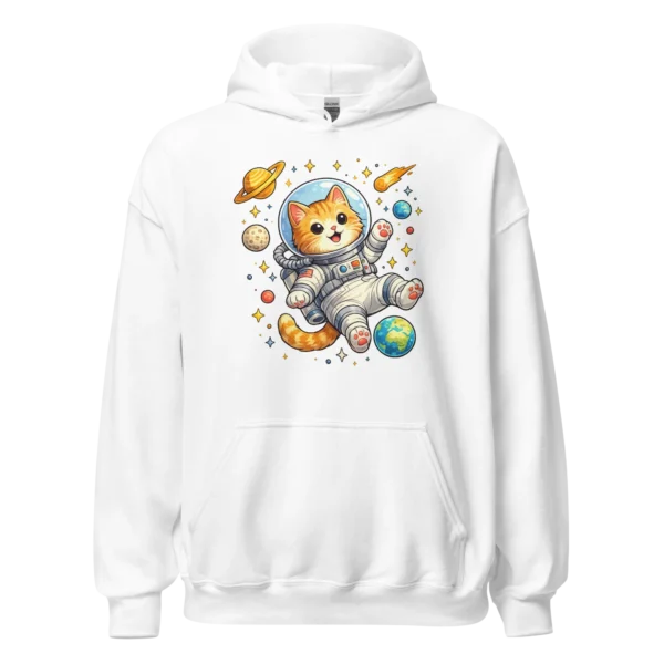 Astronaut Cat Hoodie – Cute Space Cat Sweatshirt for Cat Lovers
