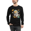 Astronaut Cat Long Sleeve T-Shirt – Cute Space Cat Tee for Cat Lovers
