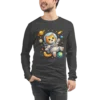 Astronaut Cat Long Sleeve T-Shirt – Cute Space Cat Tee for Cat Lovers