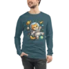 Astronaut Cat Long Sleeve T-Shirt – Cute Space Cat Tee for Cat Lovers