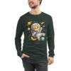 Astronaut Cat Long Sleeve T-Shirt – Cute Space Cat Tee for Cat Lovers