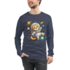 Astronaut Cat Long Sleeve T-Shirt – Cute Space Cat Tee for Cat Lovers