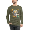 Astronaut Cat Long Sleeve T-Shirt – Cute Space Cat Tee for Cat Lovers