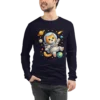 Astronaut Cat Long Sleeve T-Shirt – Cute Space Cat Tee for Cat Lovers