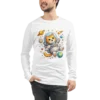 Astronaut Cat Long Sleeve T-Shirt – Cute Space Cat Tee for Cat Lovers