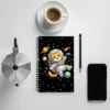Astronaut Cat Spiral Notebook – Cute Space Cat Dotted Journal for Cat Lovers