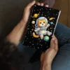 Astronaut Cat Spiral Notebook – Cute Space Cat Dotted Journal for Cat Lovers